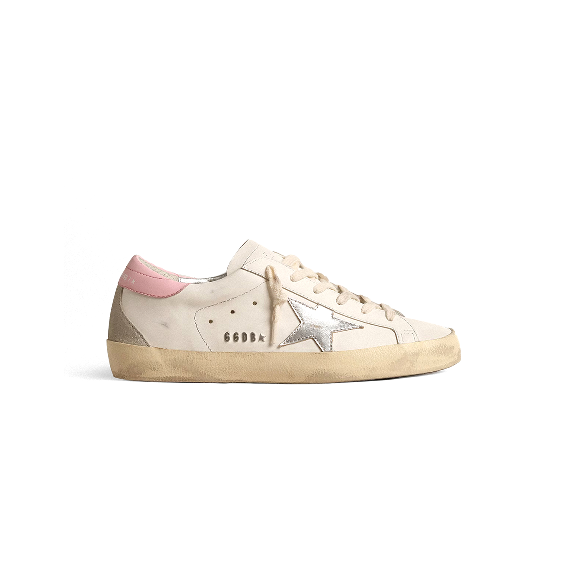 g01den G003e women''s s*per-star with silver leather star and pink heel tab gwf00102